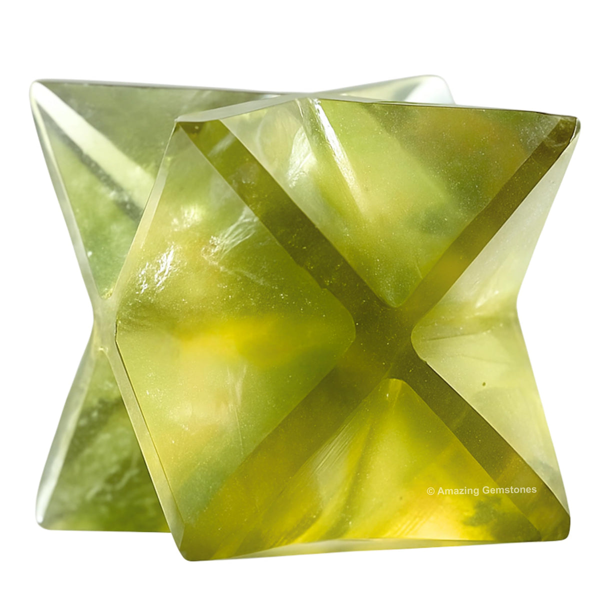 Amazing Gemstone Fluorite Merkaba Crystal - 0.75 Inches Metaphysical Merkaba Star for Meditation - Energetic Tetrahedron Crystal and Healing Stones for Spiritual Growth and Healing (15-20mm)