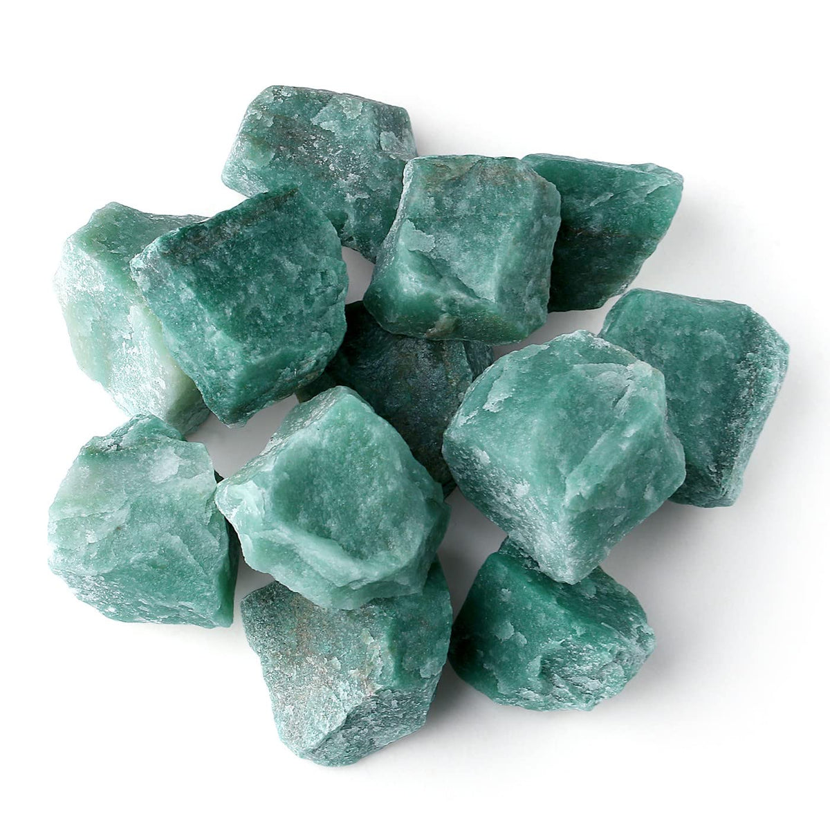 LAIDANLA Green Aventurine 2" Natural Rough Stones Crystal Large Raw Crystals Bulk Healing Gemstones for Reiki Healing Tumbling Fountain Rocks Wire Wrapping Decoration 4PCS 0.55lb