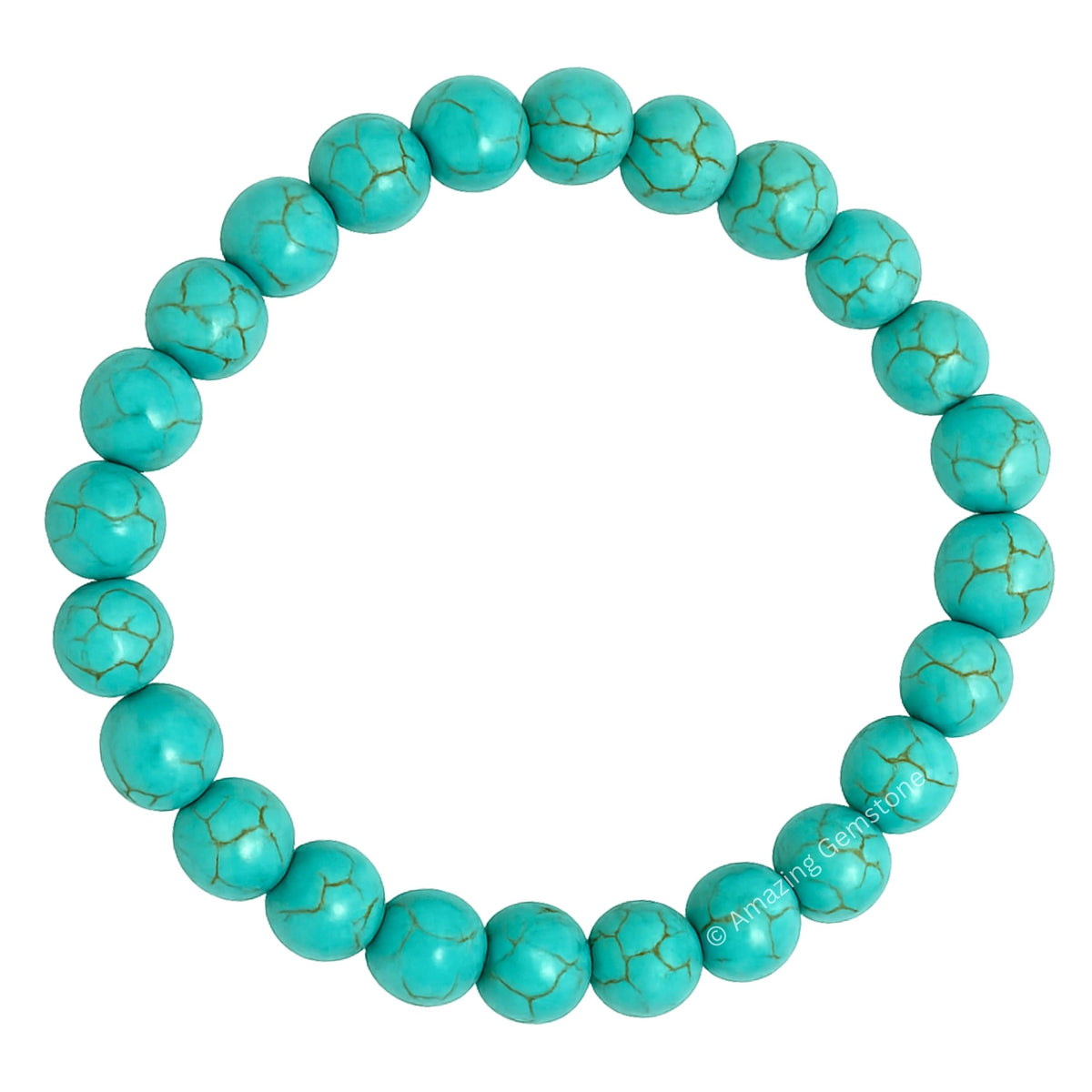 Amazing Gemstone Crystal Bracelet for Women Men's Gifts - Protection Healing Crystal Bracelet - 8mm Gemstone Beaded Stretchable Bracelet Pulseras Para Hombres Mujer Stocking Stuffers Mothers Day Gift (Manmade Turquoise)
