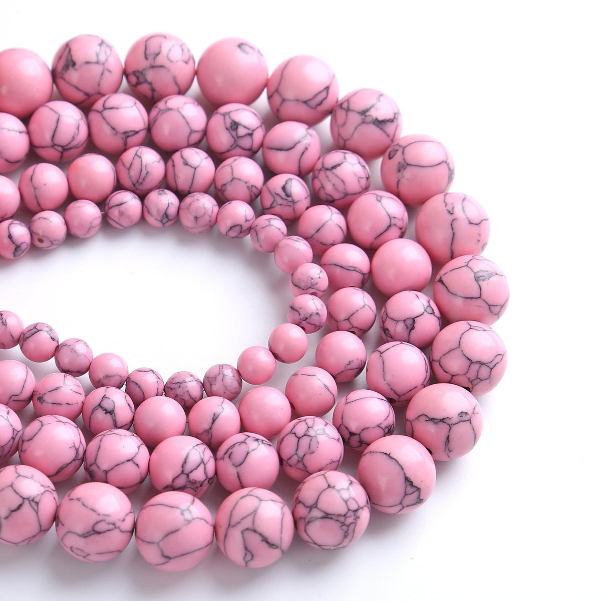 12MM 32PCS Pink Turquoise Spacer Loose Beads for Jewelry Making DIY Bracelet Necklace