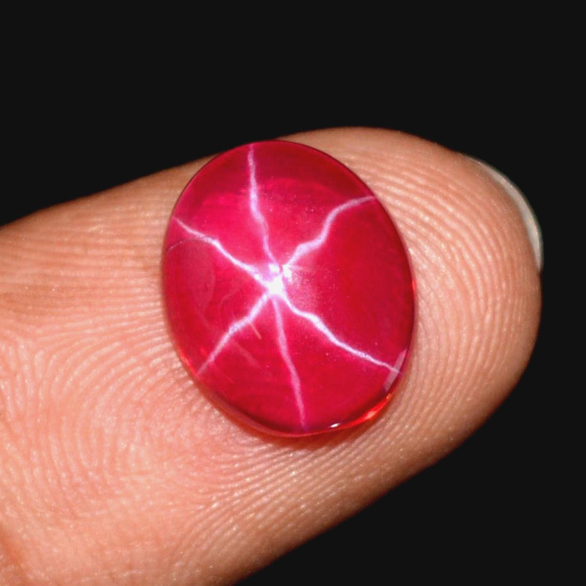 GEMHUB A Grade Red Star Ruby Gem 06.50 Ct Star Ruby Oval Shape, 6 Ray Star Ruby Loose Gemstone for Jewelry Making DZ-097