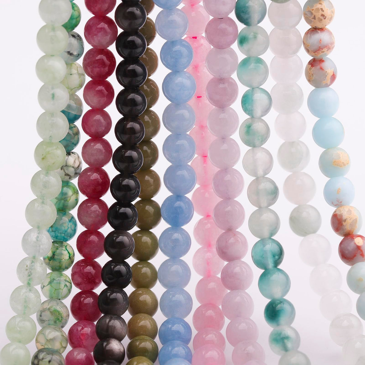 35pcs 10mm Natural Gemstone Beads for Jewelry Making Supplies,Aquamarine Healing Crystal Polished Round Loose Stone Beads for Bracelet Necklace 15 Inch