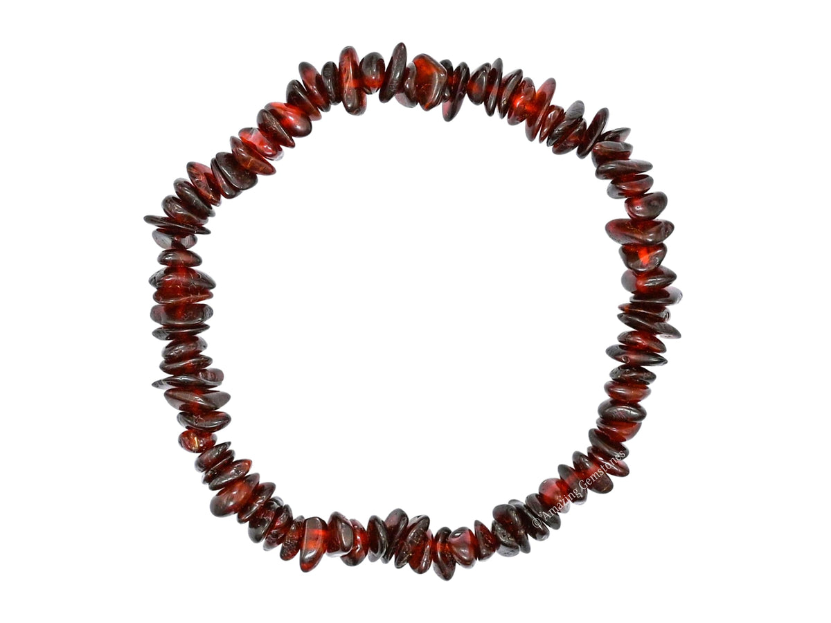 Amazing Gemstone Unpolished Amber Bracelet for Women Men's Gifts - Protection Healing Crystal Chips Bracelet - Gemstone Amber Adjustable Bracelet