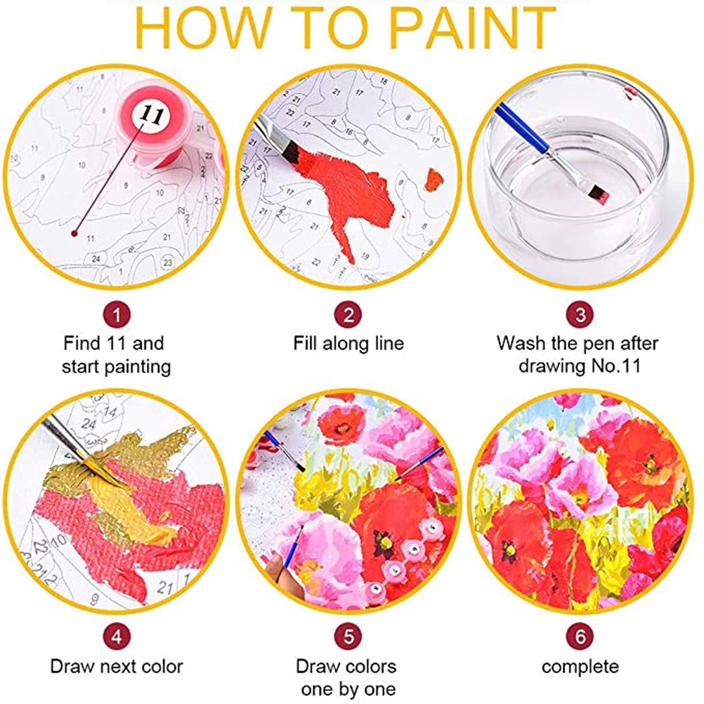 Tucocoo Raccoon Flowers Paint by Number for Adults Beginner, DIY Oil Painting Kits on Canvas with Brushes and Acrylic Pigment, Abstract Floral Cute Animal Picture for Home Decor 16x20inch (Frameless)