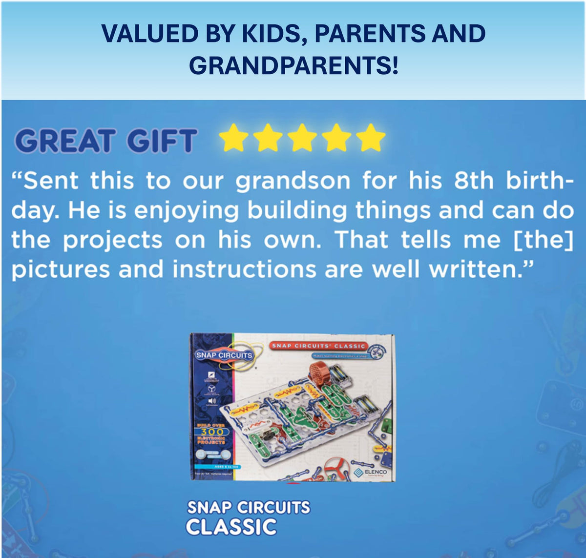 Snap Circuits Classic SC-300 Electronics Exploration Kit | Over 300 Projects | Full Color Manual Parts | STEM Educational Toy for Kids 8+ 2.3 x 13.6 x 19.3 inches