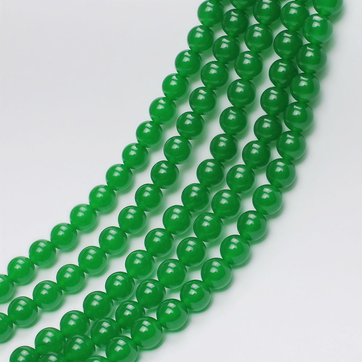 MJDCB Natural Green Jade Round Loose Beads for Jewelry Making DIY Bracelet Necklace (4mm)