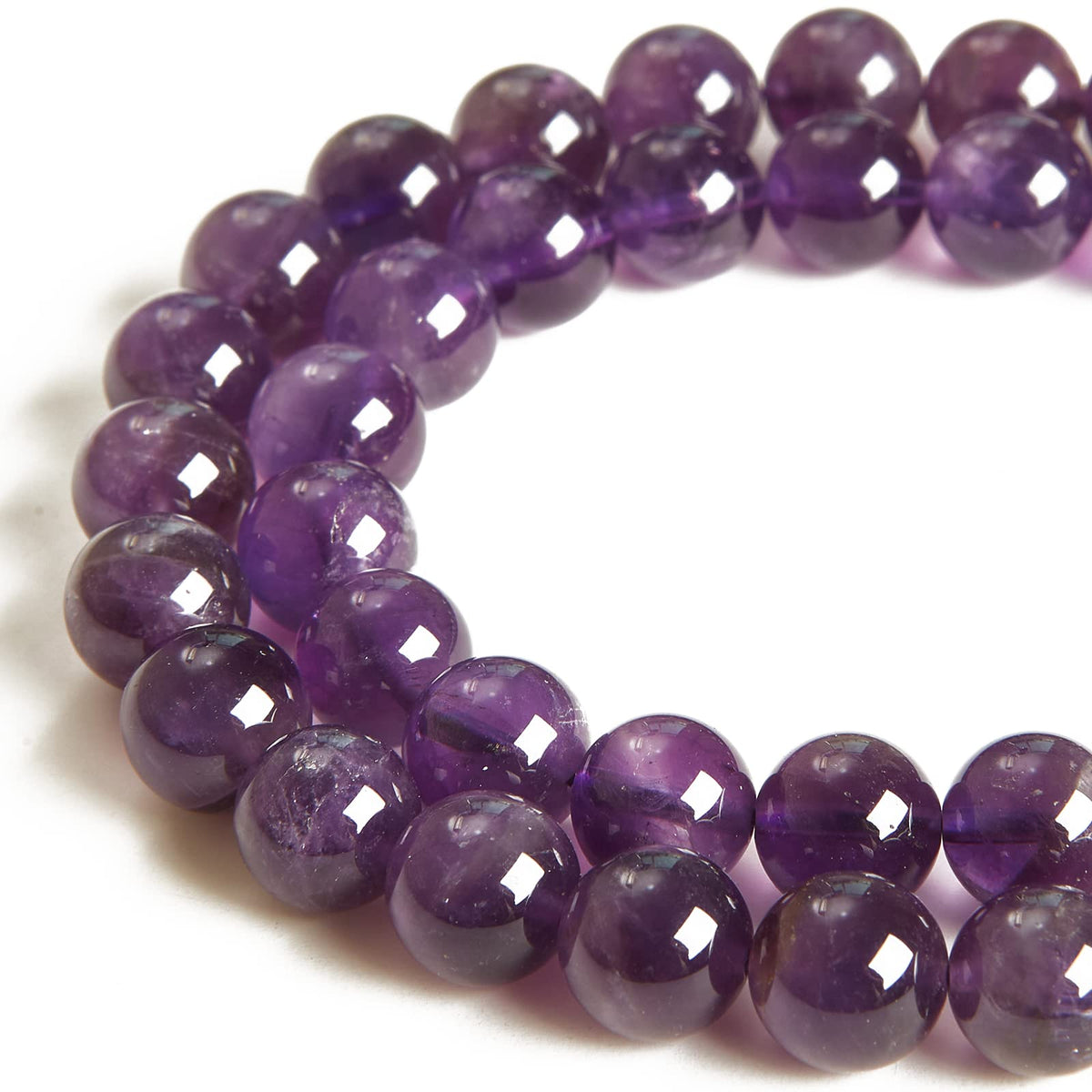 60pcs 6mm Amethyst Beads Natural Gemstone Beads Round Loose Beads for Jewelry Making