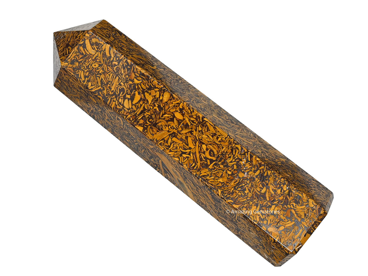 Amazing Gemstone Large Mariyam Jasper Calligraphy Jasper Crystal Towers ~ Natural Healing Crystal Point Obelisk for Reiki Healing and Crystal Grid (5.5 to 6 INCH)