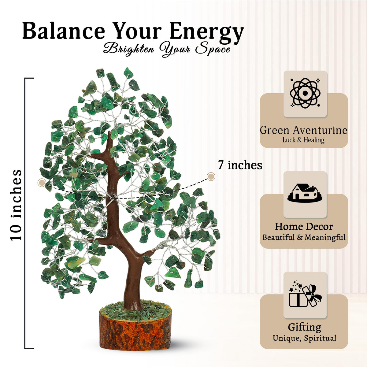 YATSKIA Green Aventurine - Money Trees - Chakra Crystalsm Crystal Trees As Home Decor - Tree for Home - Crystal Gifts for Women - Healing Crystals