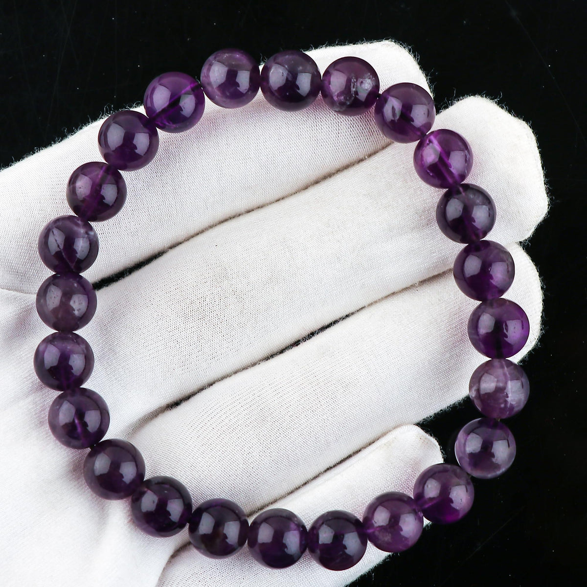 CRYSTALIS Purple Amethyst Bracelet for Boosting Protection-Spirituality and Good Fortune - 8mm Beaded Bracelet for Women Men Unisex - Elastic Adjustable Size