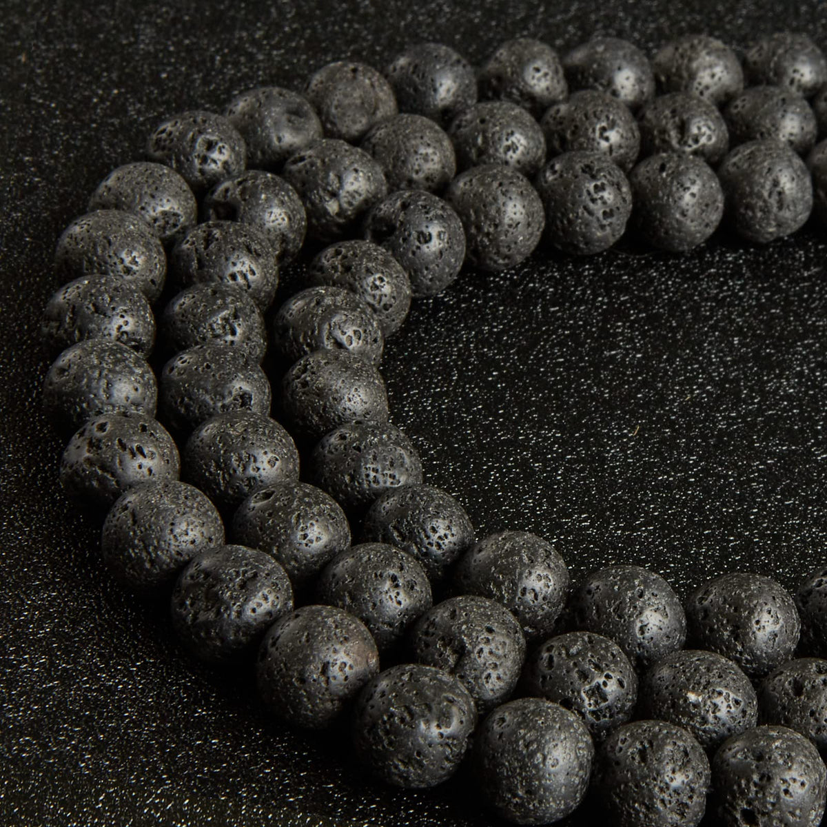 35pcs 10mm Natural Black Lava Beads Gemstone Beads Round Loose Beads for Jewelry Making