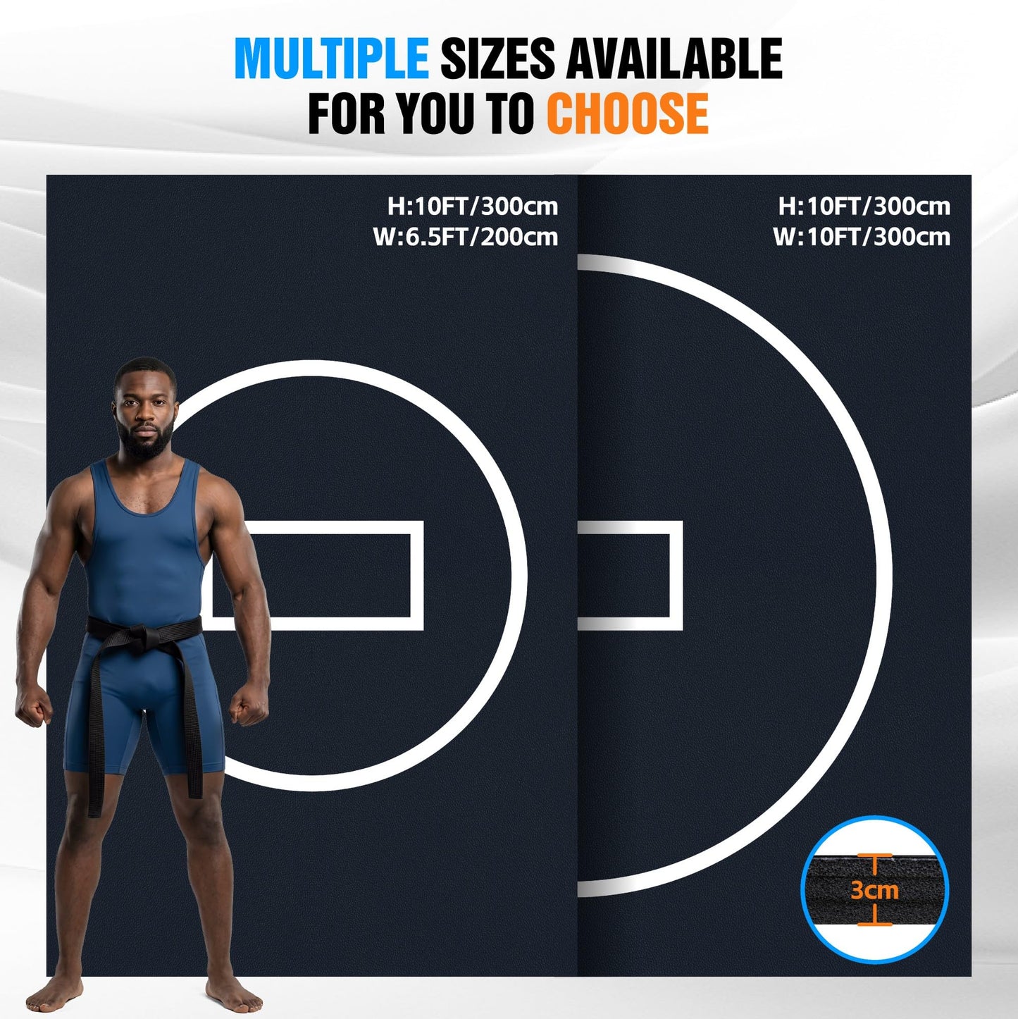 10' x 10' Martial Arts Mat, Foldable Wrestling & Grappling Mat with Thick XPE Foam, Non-Slip Home Gym Training Mat for BJJ, MMA, Judo & Fitness (10ft * 10ft * 1.2inch)