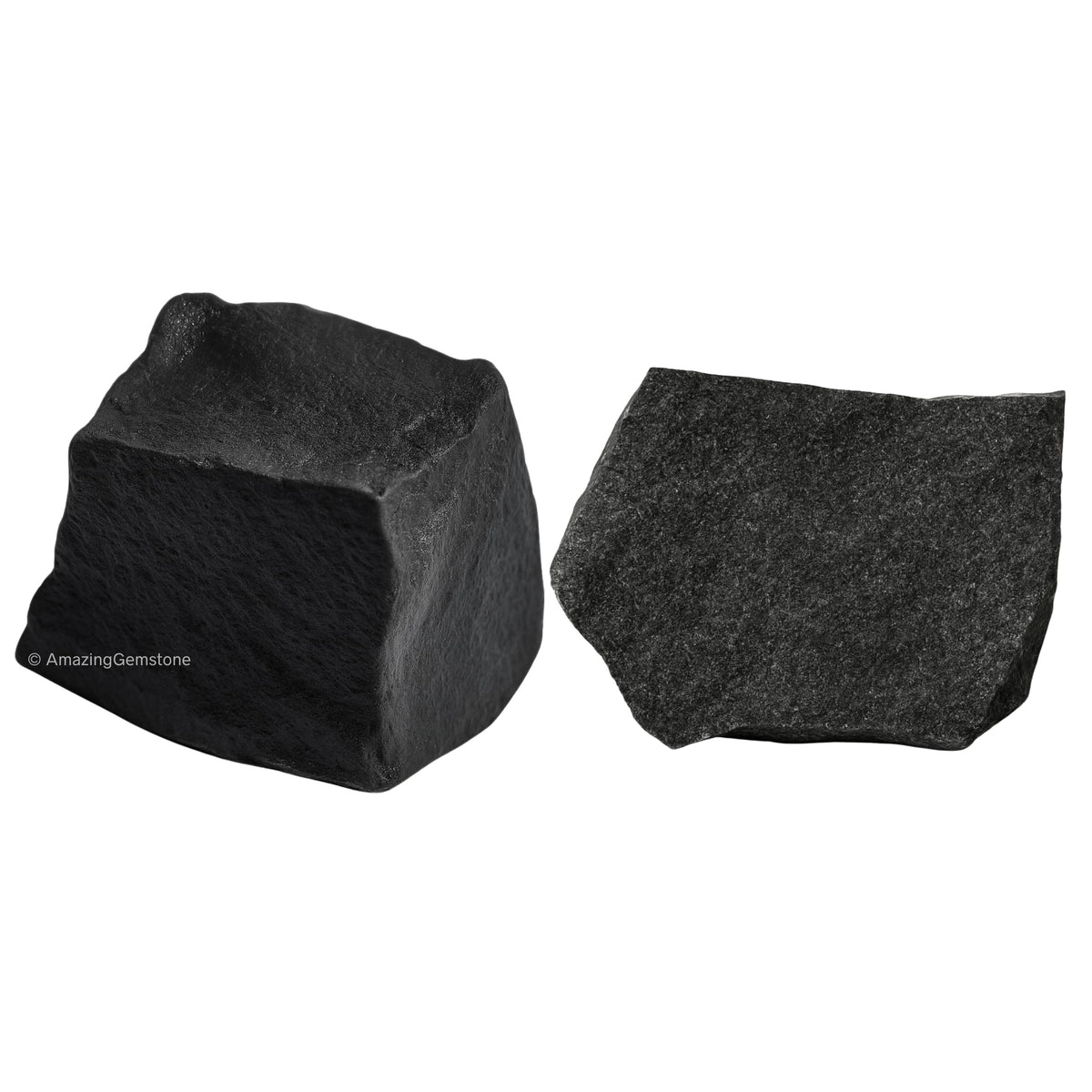 Amazing Gemstone Black Agate Raw Crystals and Healing Stones, Natural Rocks for Tumbling - DIY Raw Stones and Crystals, 2 Pieces