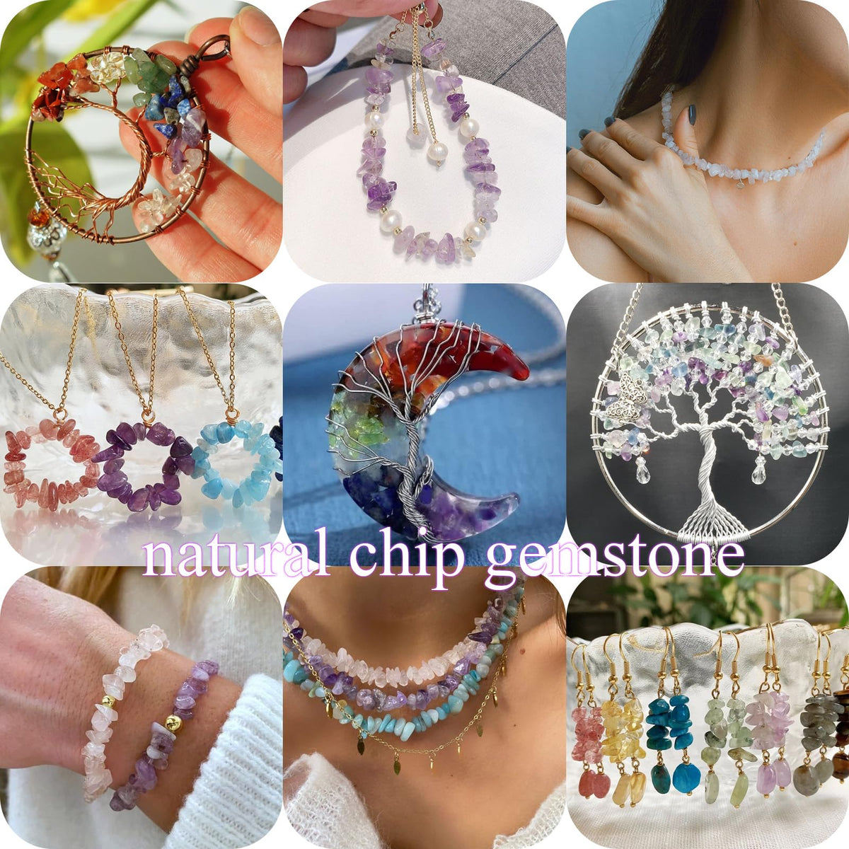 400pcs Natural Chip Stone Beads for Jewelry Making Blue Agate 5-8mm Irregular Gemstones Healing Crystal Loose Rocks Bead Hole Drilled for Ring Earrings Necklace Bracelet Making DIY Art Crafts