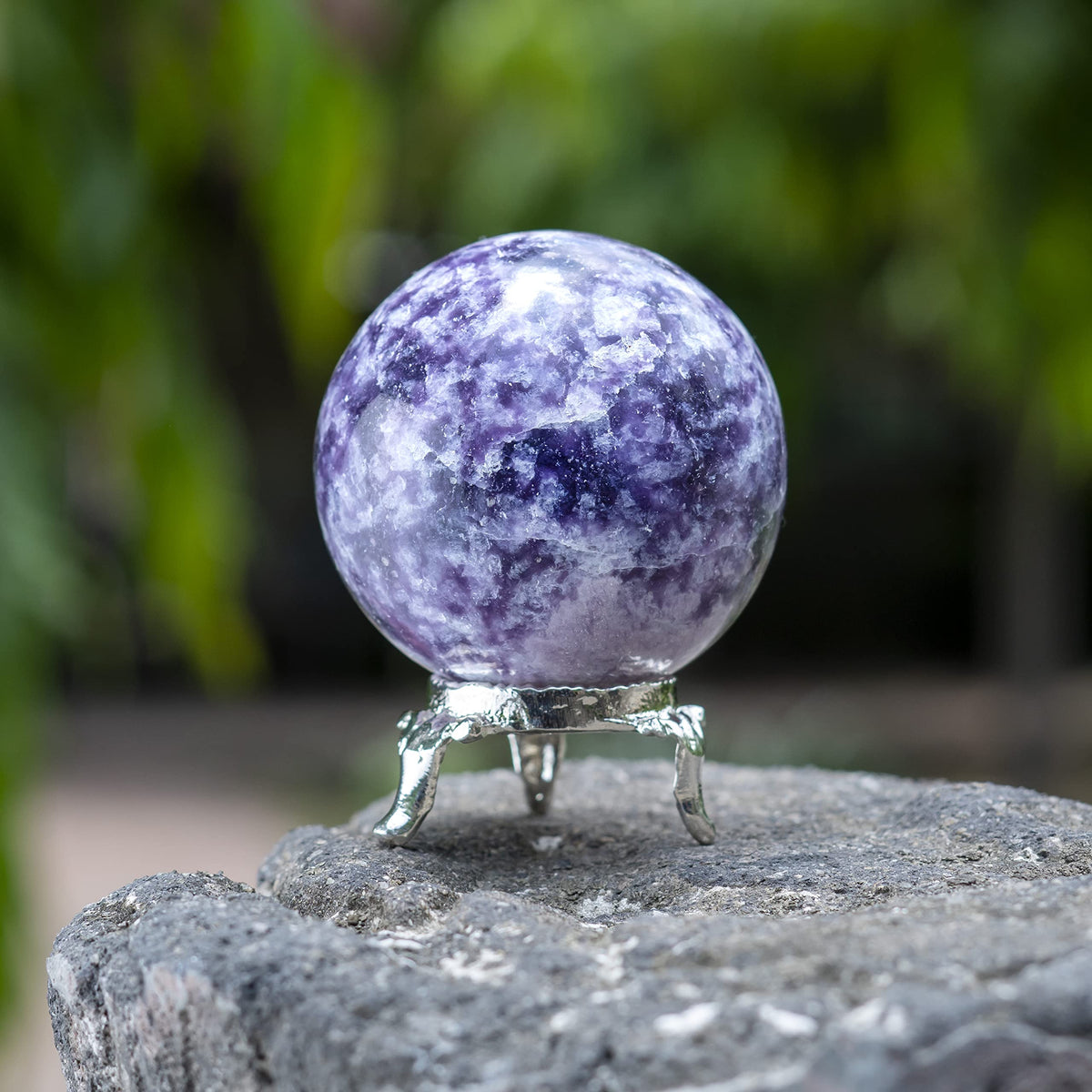 Crocon Lepidolite Gemstone Crystal Sphere Ball for Reiki Healing Aura Cleansing Home & Office Decorative Gift Size : 30-40mm