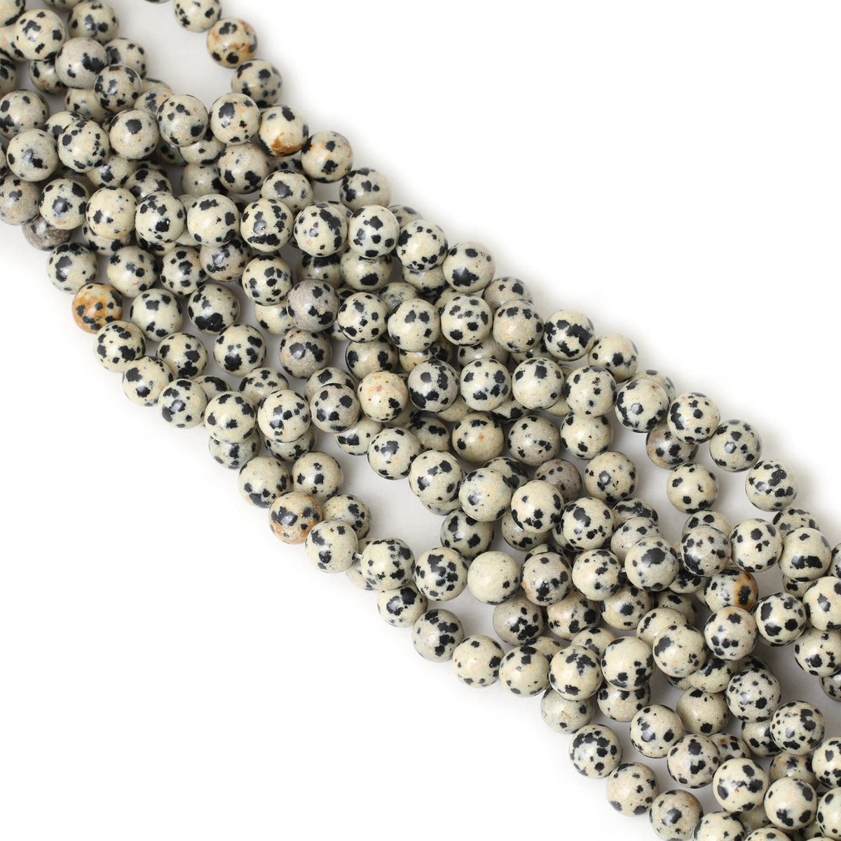 CHEAVIAN 45PCS 8mm Natural Dalmatian Stone Round Loose Beads for Jewelry Making DIY Findings 1 Strand 15"