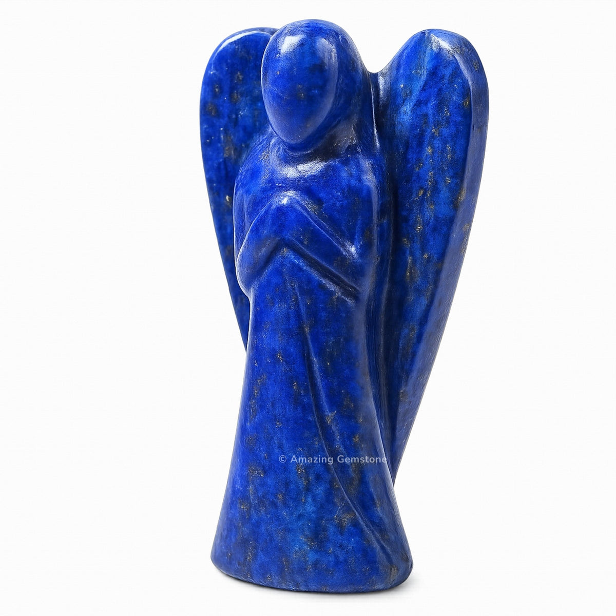 Amazing Gemstone Lapis Lazuli Angel - Lapis Lazuli Crystal Angel and Pocket Guardian Angel Crystal Figurines (3 inches)