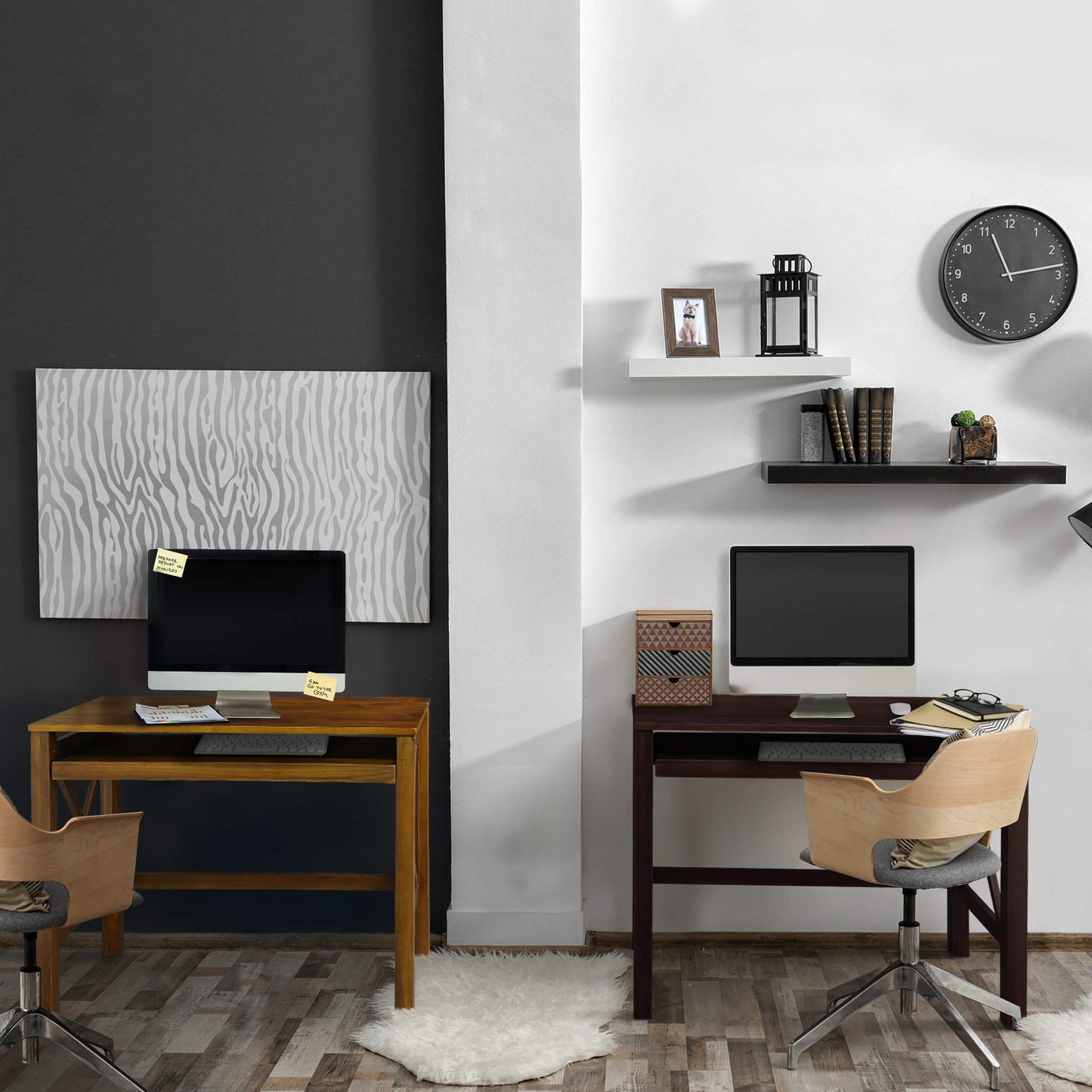Montego Folding Desk with Pull-Out-Warm Brown
