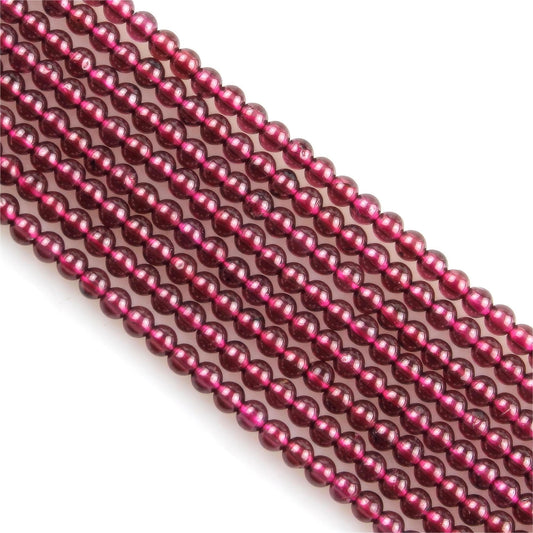 MJDCB 320pcs Natural Small Stone Beads 2mm Red Garnet Round Smooth Loose Gemstone Bead for Jewelry Making Bracelets Earrings Necklaces Accessories