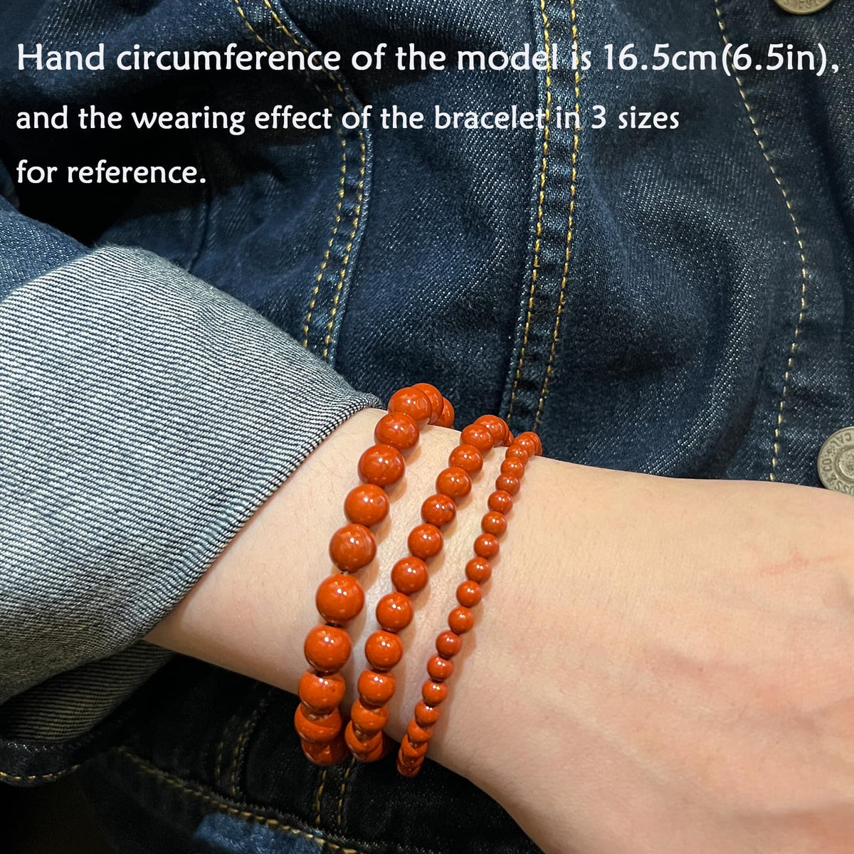CHCCOYE 6mm Natural Healing Gemstone Bracelet Handmade Yoga Stretch Elastic Bracelet Stress Relief Crystal Jewelry for Men and Women (6mm, Red Jasper)