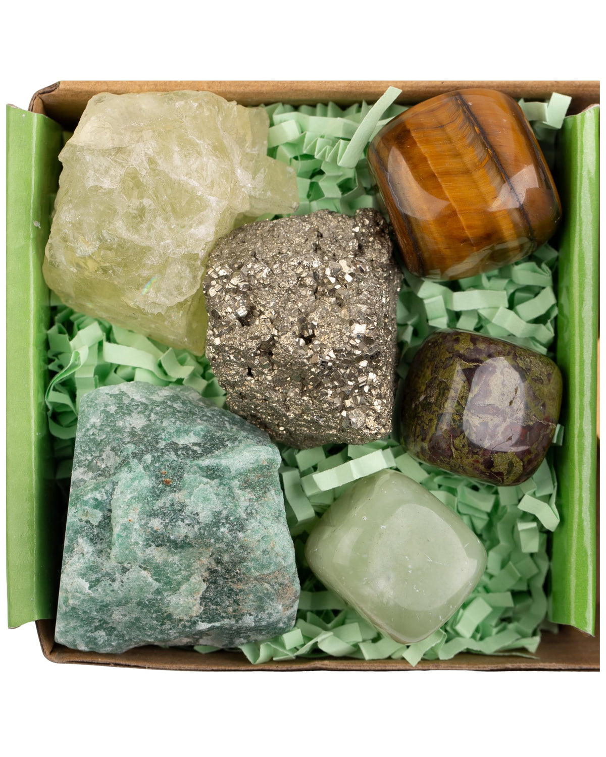 QianCannaor Crystals and Healing Stones Set for Anxiety, Relaxation Spiritual Crystals Gift for Meditation, Manifestation, Zen, Reiki, Fengshui (Crystal for Money & Success)