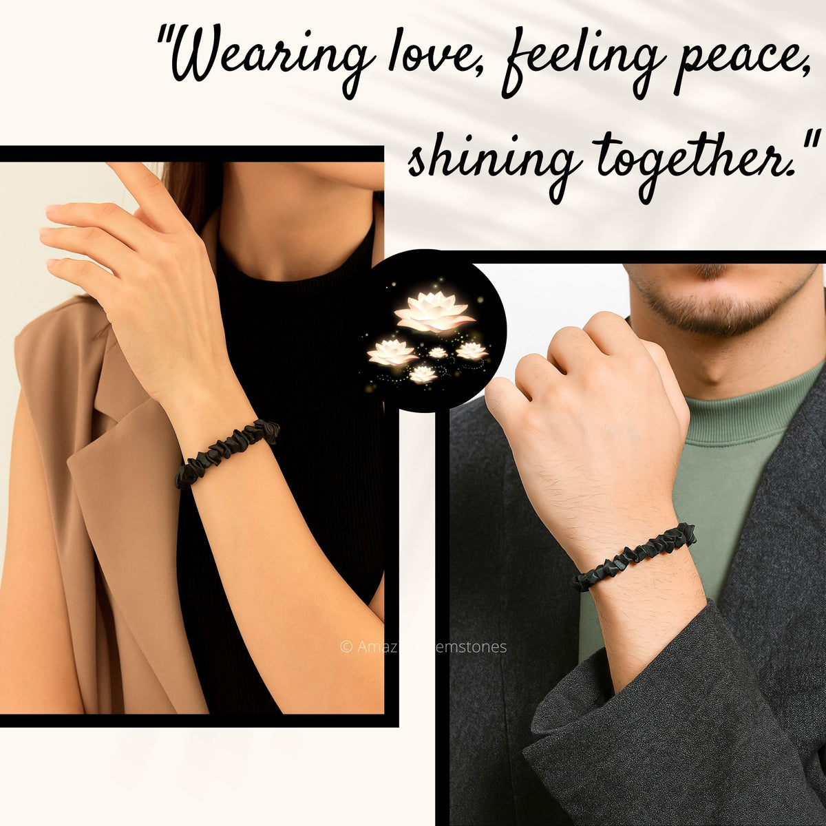 Amazing Gemstone Chips Bracelet (Shungite)
