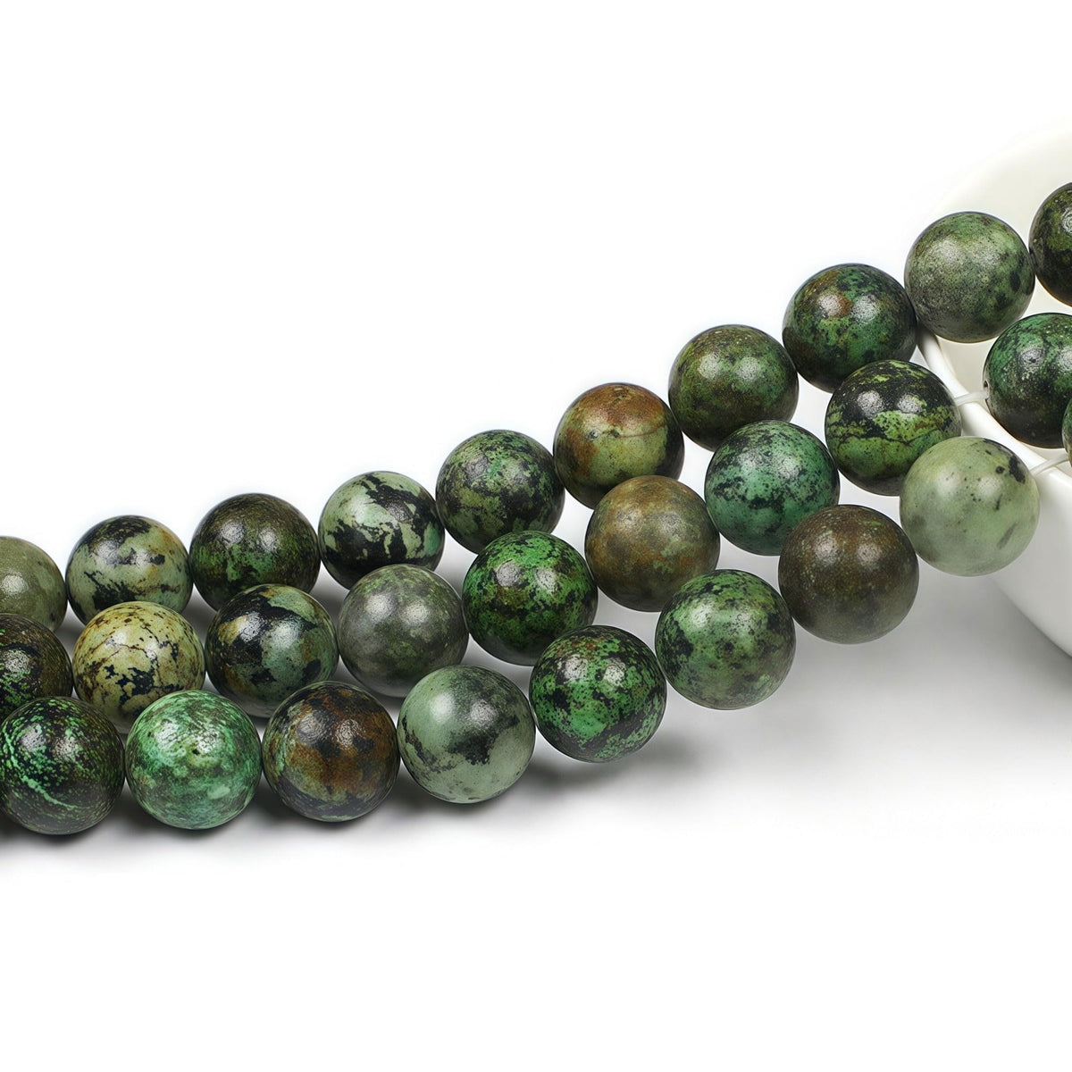 MJDCB Natural African Turquoise Beads Round Loose Stone Beads for Jewelry Making DIY Bracelet Necklace Accessory 15" (6mm)