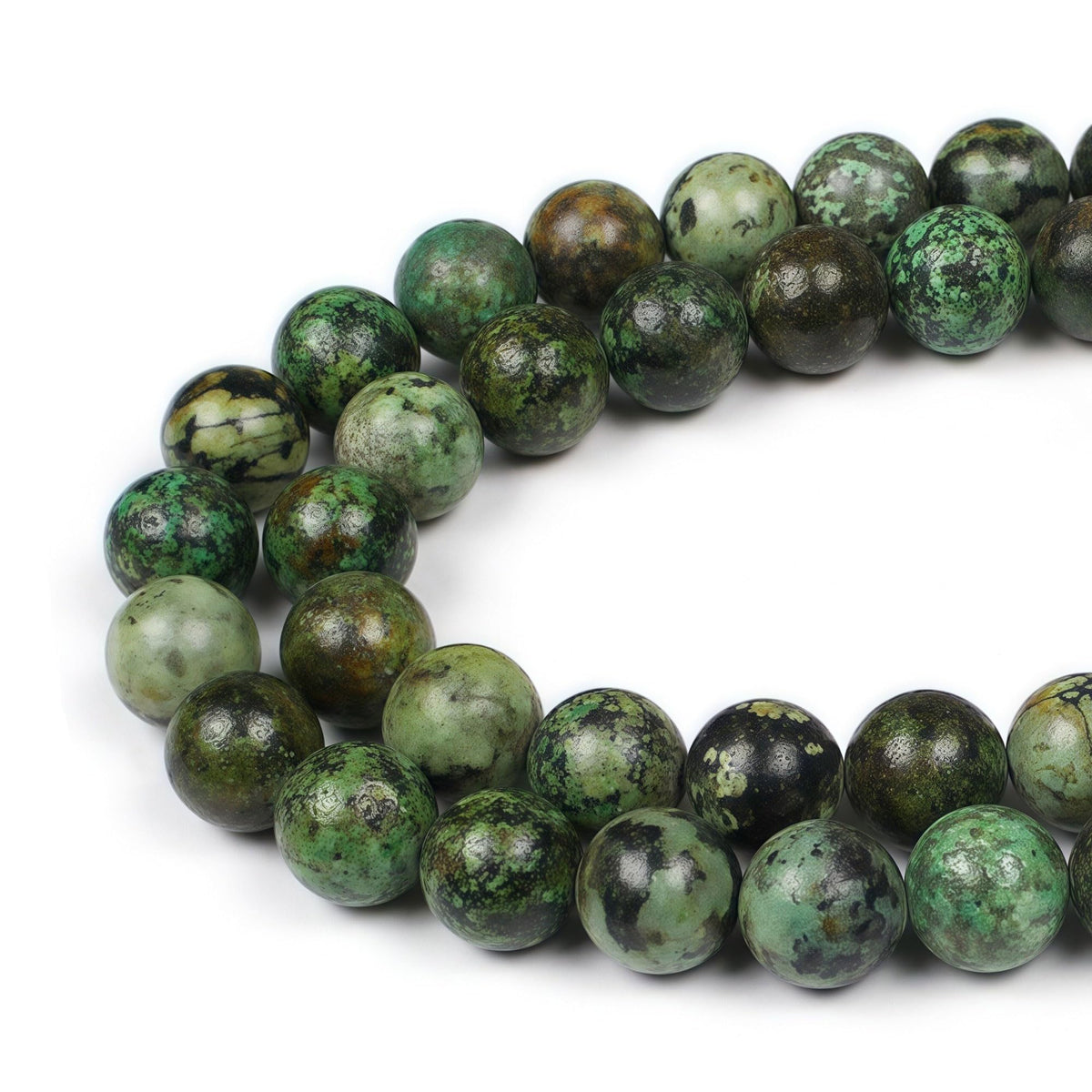 MJDCB Natural African Turquoise Beads Round Loose Stone Beads for Jewelry Making DIY Bracelet Necklace Accessory 15" (6mm)