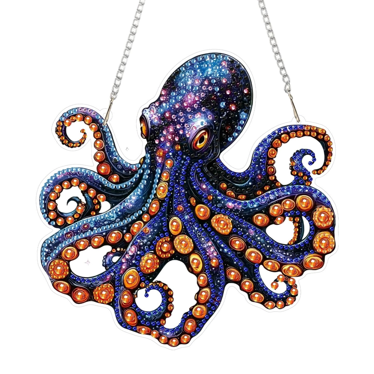 SENQAO Octopus Diamond Art Hanging Kit for Adult, Special Shaped Rhinestone, Double Sided DIY Acrylic Diamond Art Painting Window Pendants Home Garden Wall Hanging Kits Hanging Ornament