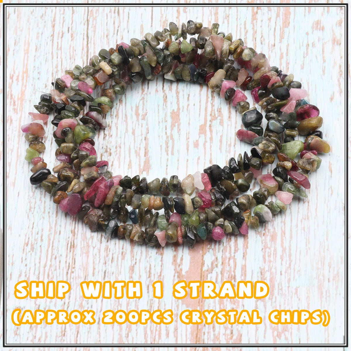 500 pcs Natural Chip Stone Beads, Tourmaline 5-8 mm Irregular Gemstones Healing Crystal Loose Rocks Bead Hole Drilled for Jewelry Making Bracelet