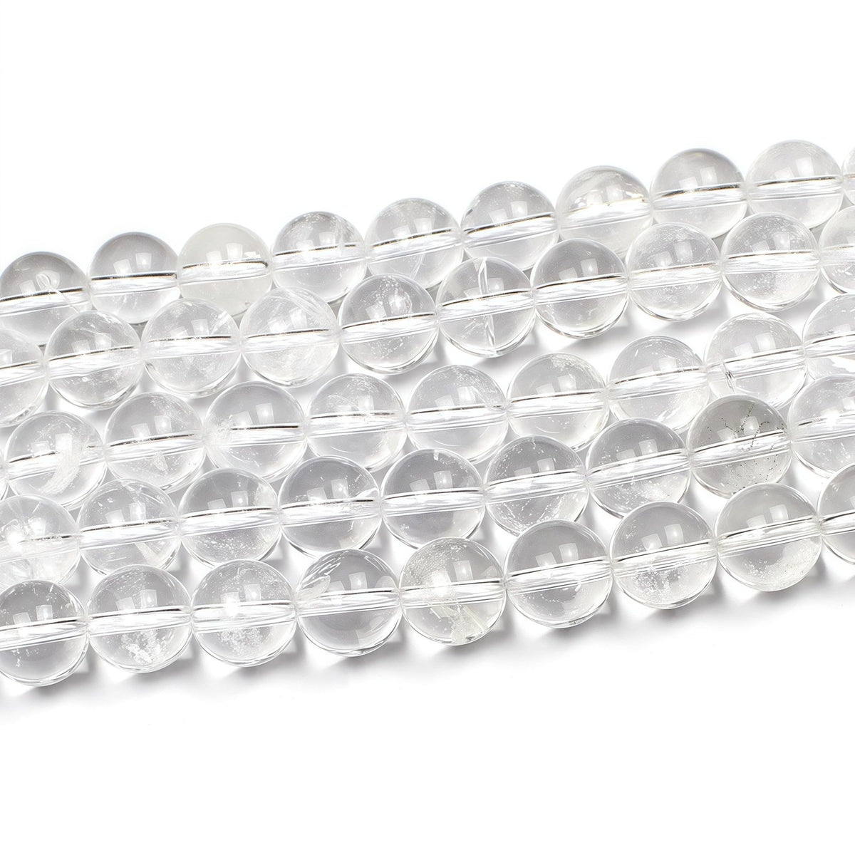 MJDCB 7A Natural White Clear Quartz Beads Gemstone for DIY Bracelet Making 15" (10mm)