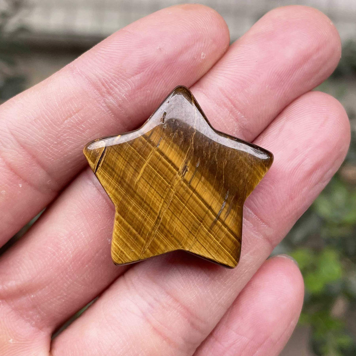 Fekuar Tiger's Eye Stone Crystal Star Chakra Stones for Reiki Healing Yoga Balance Meditation Polished Mini Pocket Palm Stone 1 Inch (30mm)