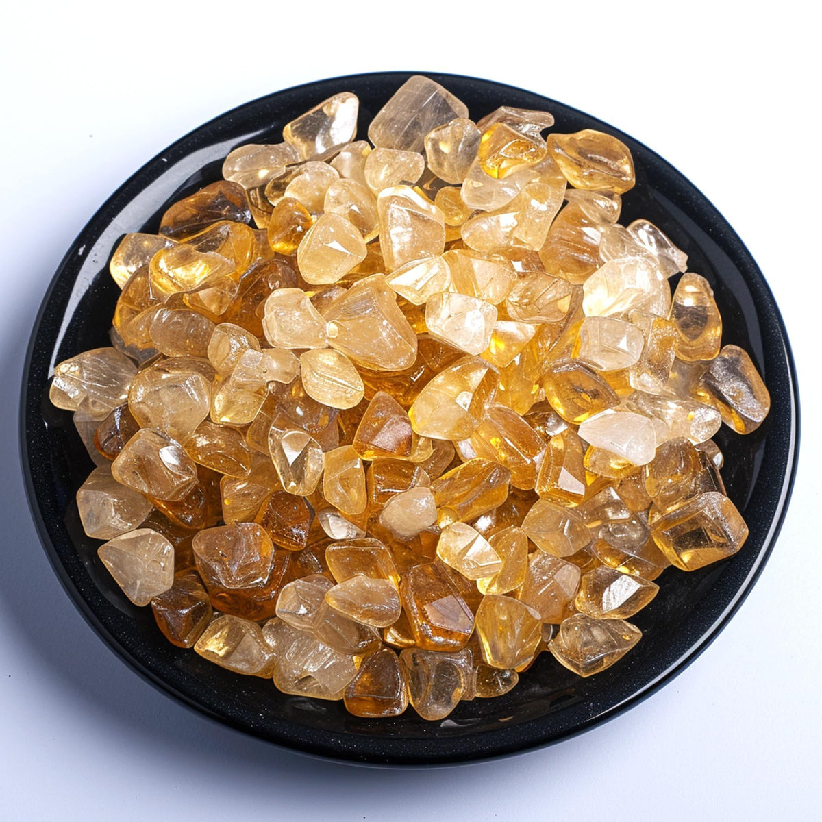 SigMntun Polished Brazilian Citrine Crystal Chips 200 Pcs - 0.3" 10 oz Tumbled Stone Chips Crushed Sea Glass Stones Healing Reiki Crystal Making Home Decoration