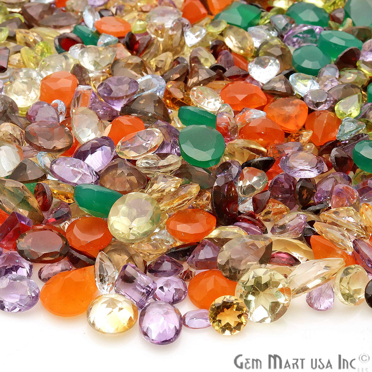 Mixed Gems Natural Loose Gemstones | 100% Natural Loose Gemstones bulk| Grade A+ (natural inclusions) |Hand Cut and Polished | Gemstone Wholesale Lot – by GM GemMartUSA (MX-60001)