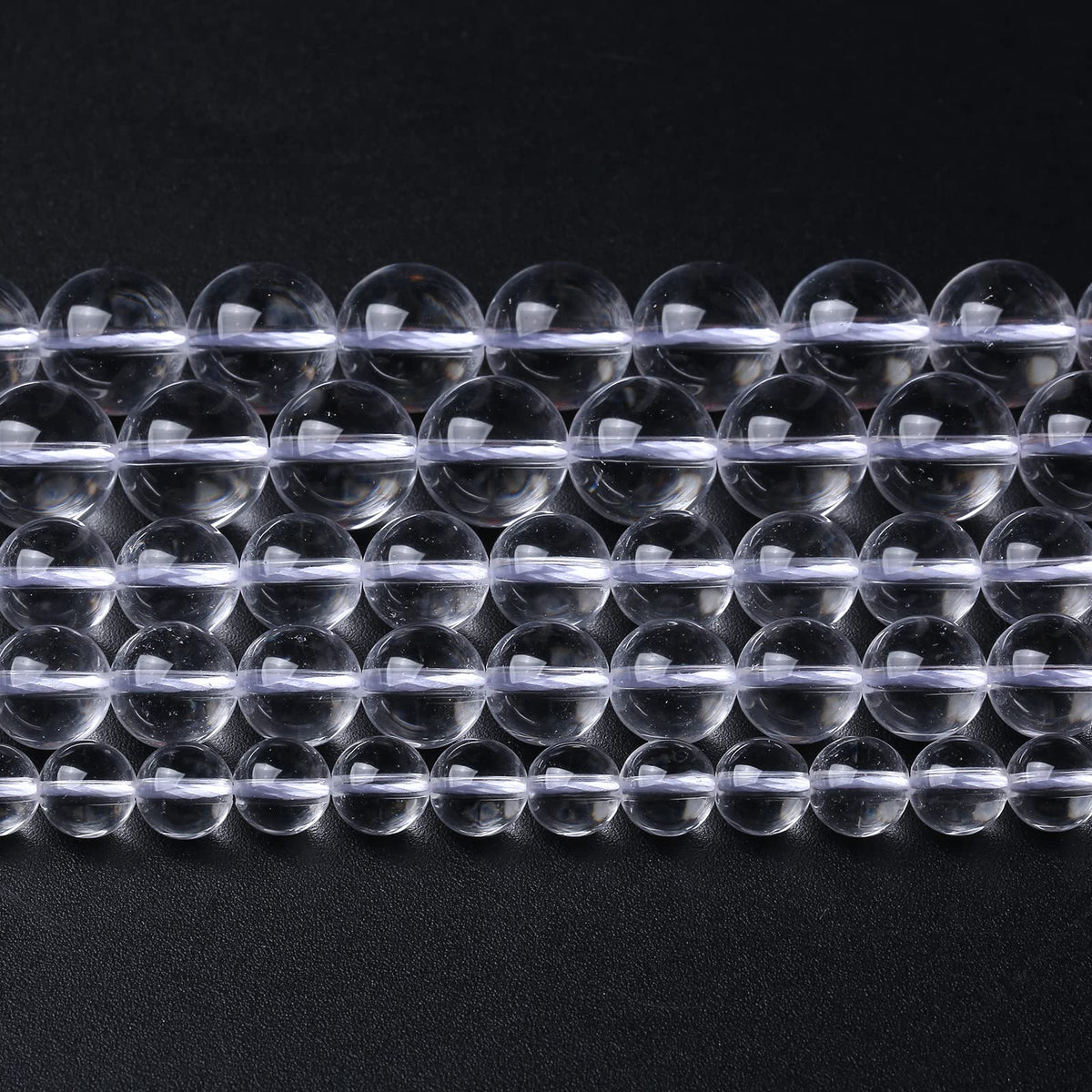 AAAAA Natural Clear White Crystal Quartz Beads Round Loose Spacer Beads for Jewelry Making DIY Bracelets Crystal Energy Healing Power Stone 60pcs 6mm 15 Inch