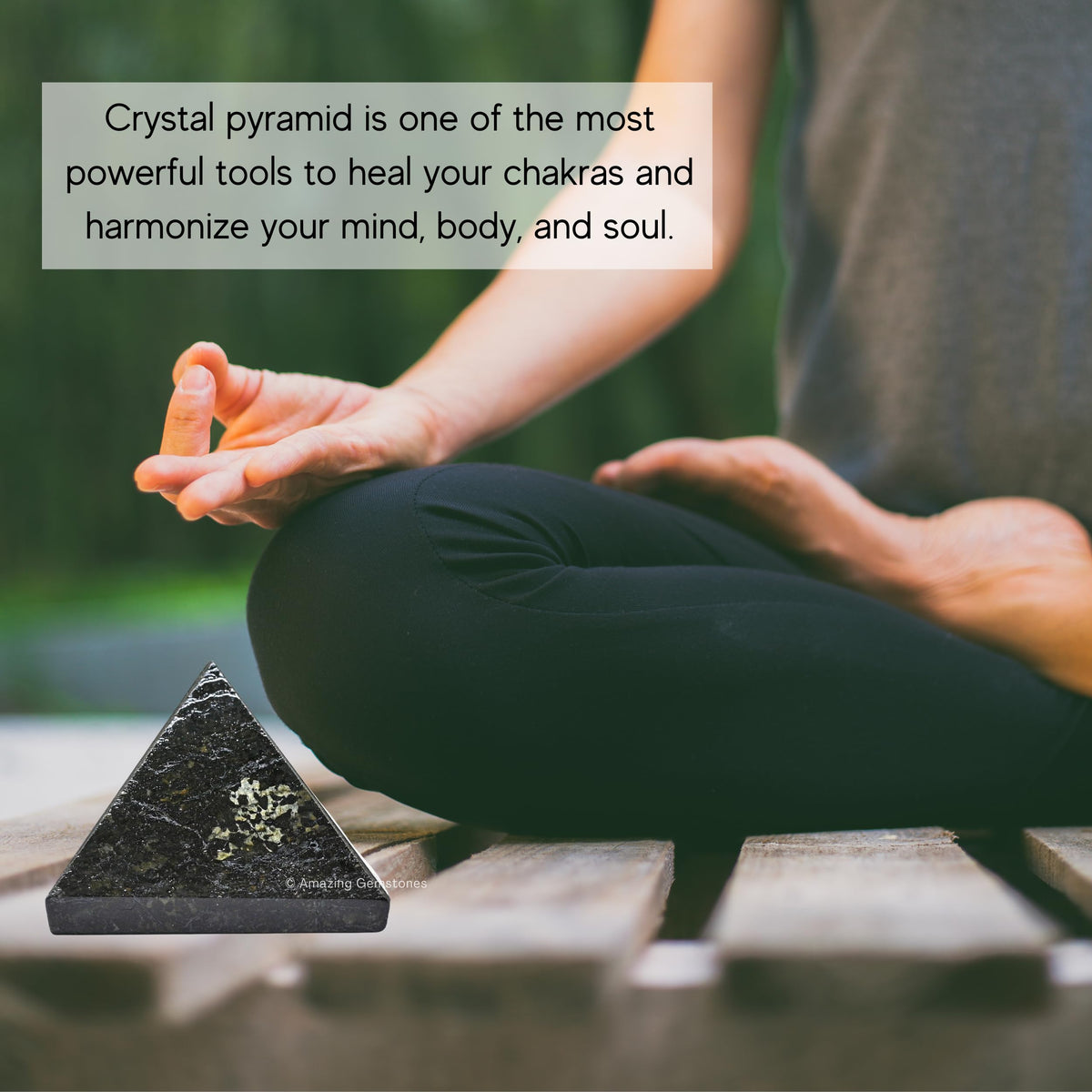 Amazing Gemstone Nuummite Pyramid Crystal Healing Stones - 1.5" Great Pyramid Figurine of Natural Stone Pyramid for Meditation, Reiki, Chakra Balancing and Crystal Pyramids Grid