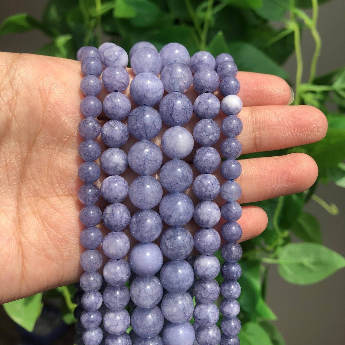 Yochus 45pcs Blue Angelite Stone Beads，8mm Healing Power Natural Stone Round Loose Beads for Jewelry Making Earring Necklace DIY Crafts