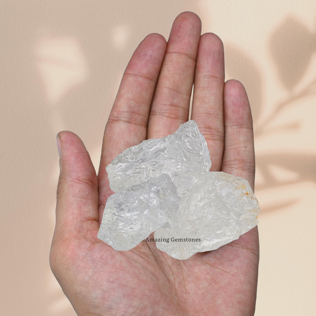 Amazing Gemstone 2 Pieces Premium Grade Clear Quartz Raw Crystals and Healing Stones, Natural Rocks for Tumbling and DIY Raw Stones and Crystals