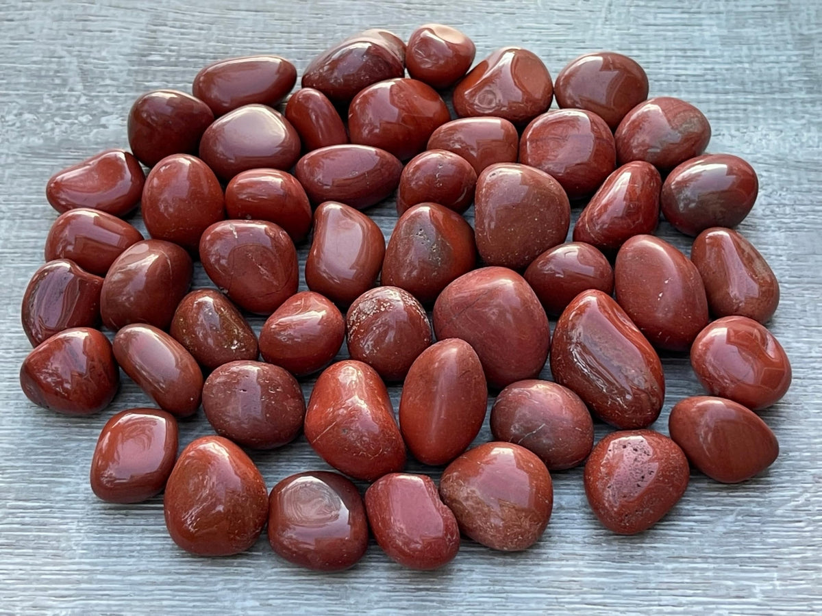 GAF TREASURES 5 Pcs Red Jasper Tumbled Stones, Polished Red Jasper Gemstone, Red Jasper Healing Crystals (Red Jasper)