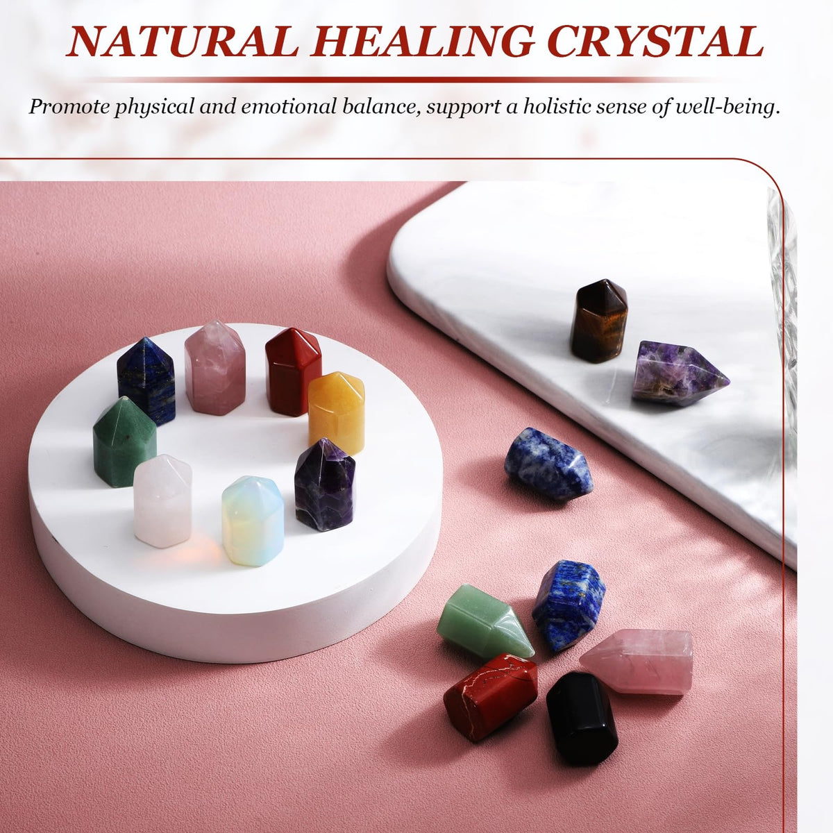 MECCANIXITY Crystals Wands Green Aventurine Hexagonal Faceted Single Points Towers Pocket Polished Stone Bulk for Energy Chakra Meditation Crystal Healing, 15 x 25mm (Green),5Pcs