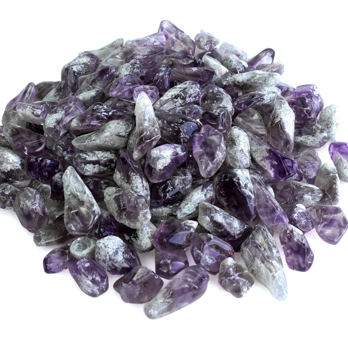 Sisamn Polished Amethyst Crystal Points Bulk 0.9 Lb Small Chip Stone Irregular Rock for Tumbling Healing Meditation Vase Filler Fish Tank Rocks