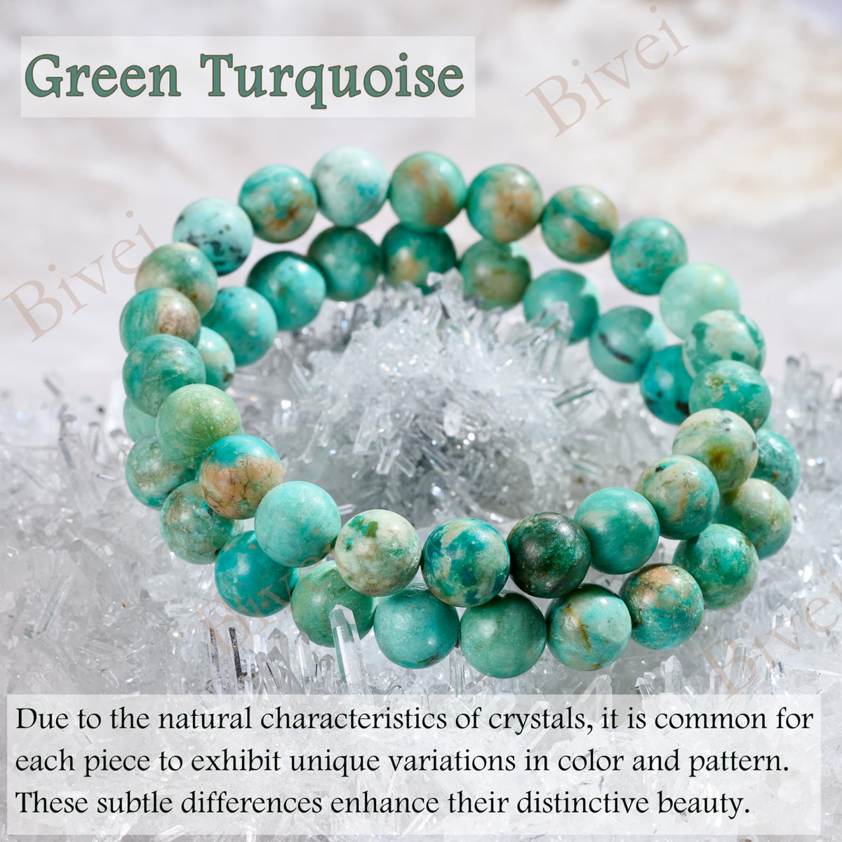 Green Turquoise - Balance - 8mm Beaded Bracelets for Women Handmade Semi Precious Natural Stone Stretch Elastic Jewelry Yoga Protection Gifts