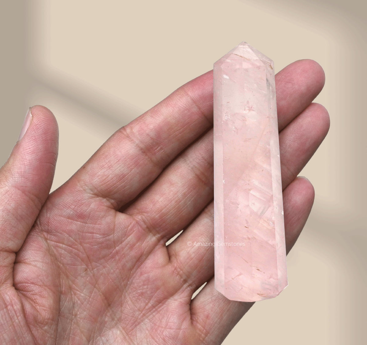 Amazing Gemstone Star Rose Quartz Crystal Towers - Natural Healing Crystal Point Obelisk for Reiki Healing and Crystal Grid (3" to 4" INCH)