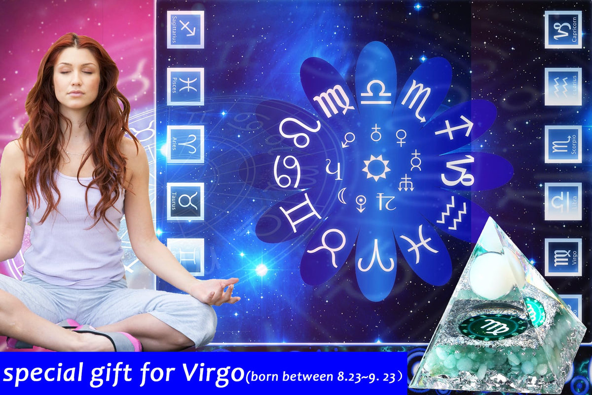 YATOJUZI 12 Zodiac Virgo Birthday Gifts for Women Men Green Aventurine Healing Crystals Natural Crystal Stones Gemstones Orgonite Chakra Reiki Lucky Energy Decor for Office Desk Decorations