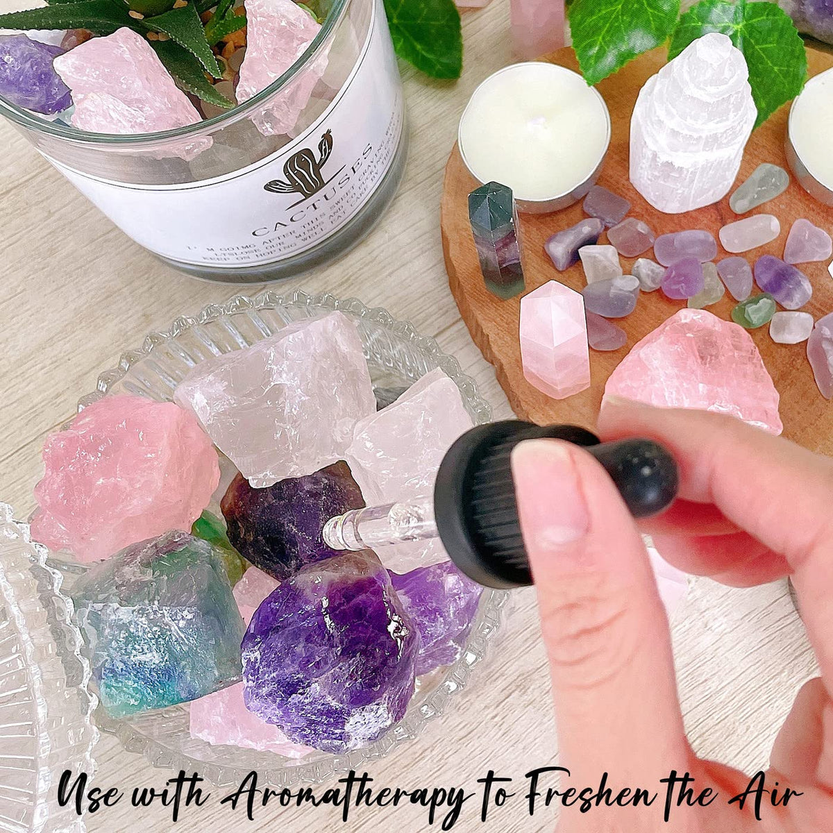 ZHIYUXI 1lb Amethyst 2" Rose Quartz Clear Quartz Fluorite Rough Stones Crystals Raw Crystal Bulk Large Crystals and Stones Gemstones Natural Rocks for Meditation, Fountain Rocks, Wire Wrapping, Decor