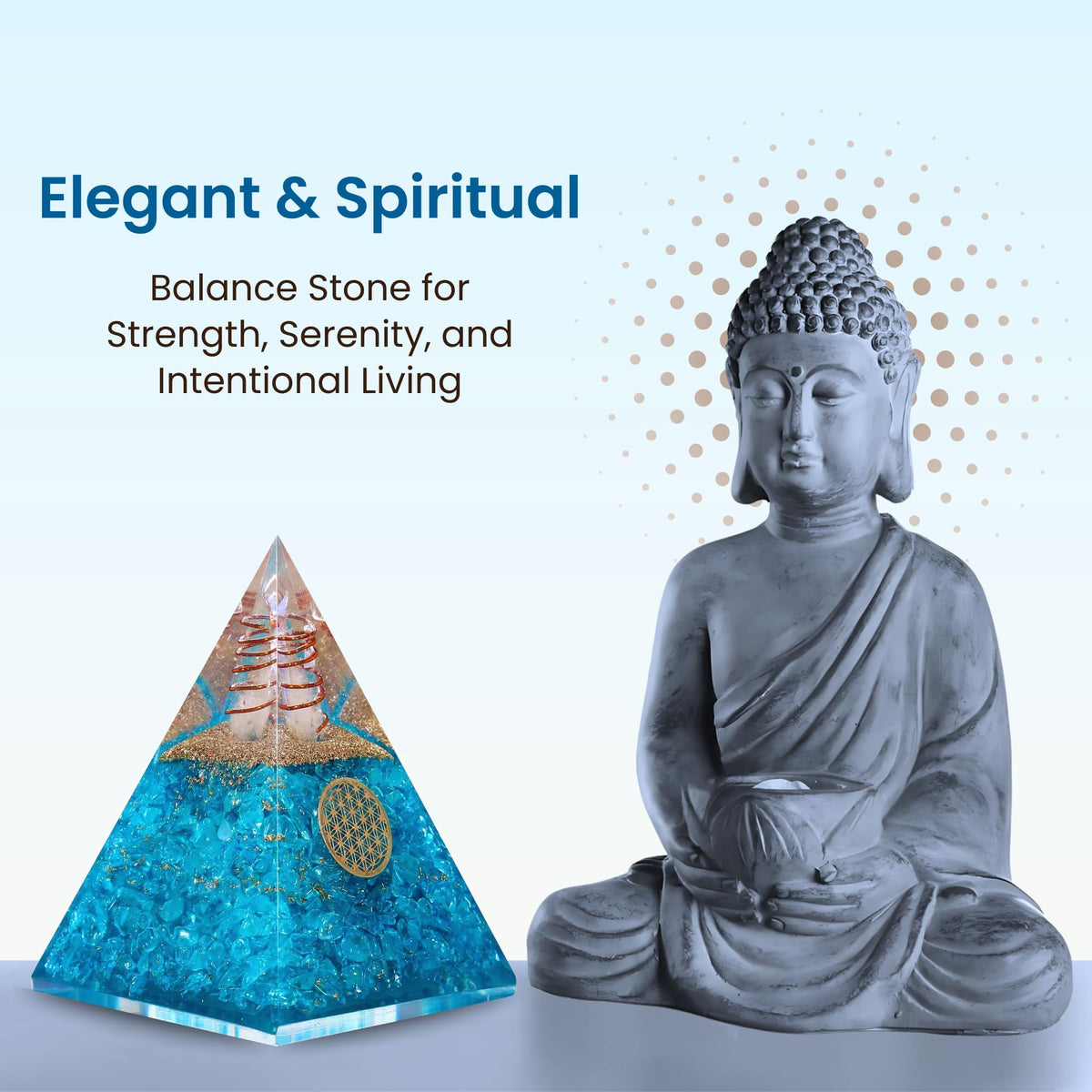 Orgone Aquamarine Pyramid – Handcrafted Healing Crystal for Positivity, Courage, Meditation, Yoga, Reiki & Chakra Balancing