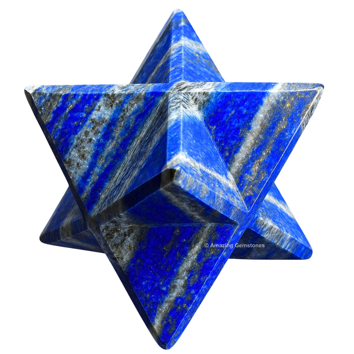 Amazing Gemstone Lapis Lazuli Merkaba Crystal - 1.5 Inches Metaphysical Merkaba Star for Meditation - Energetic Tetrahedron Crystal and Healing Stones for Spiritual Growth and Healing (35-40mm)