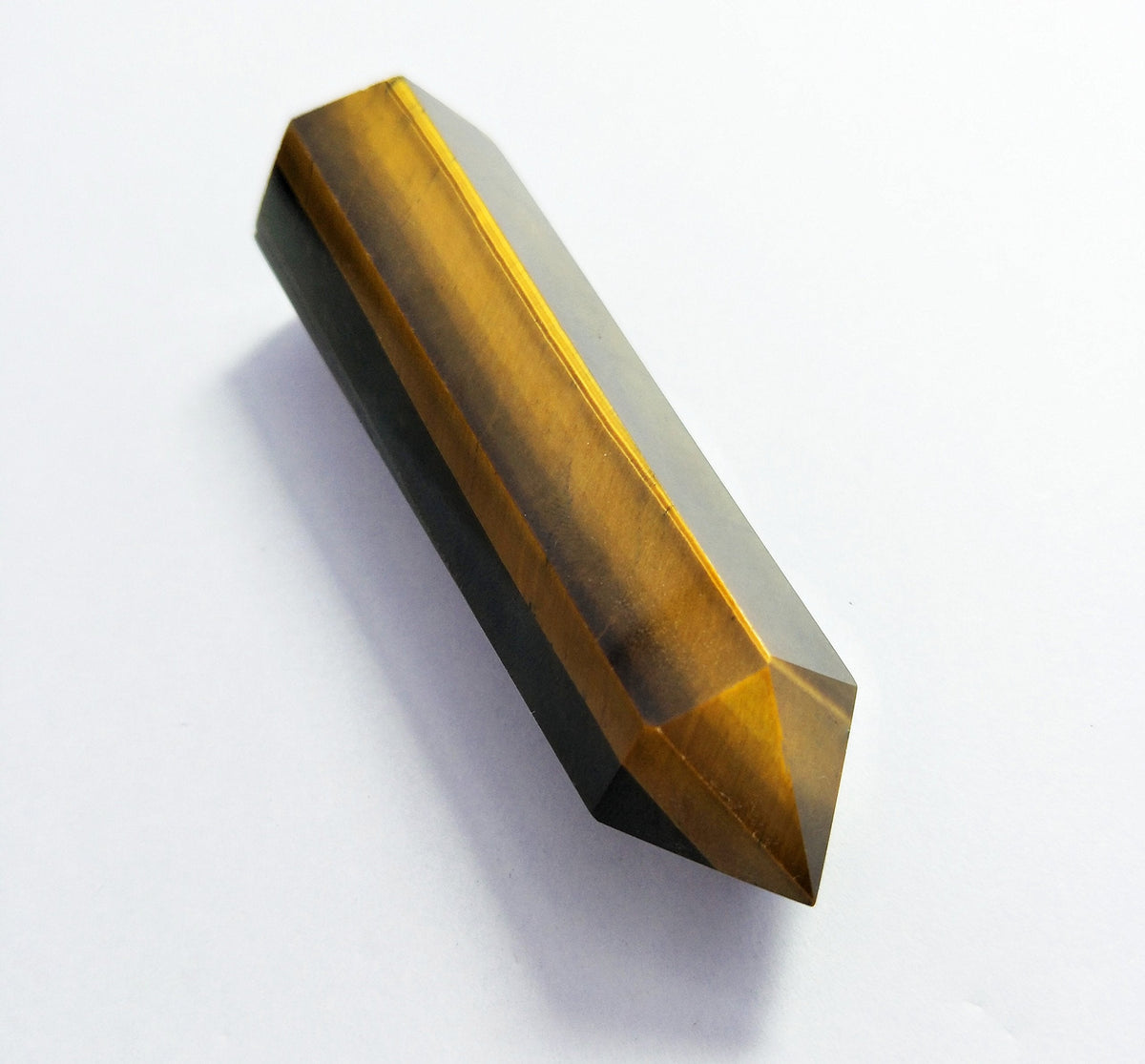 Healing Crystal Wand of Tiger's Eye Pointed & Faceted Prism Bar for Reiki Chakra Meditation Therapy Deco