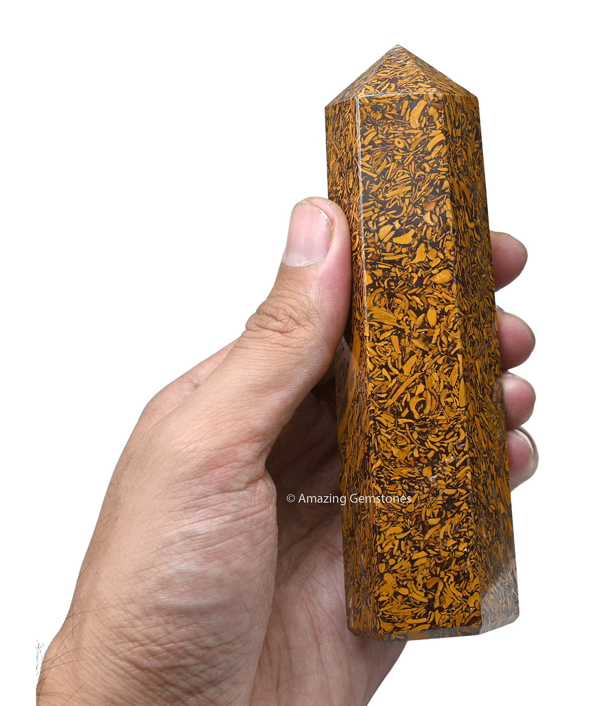 Amazing Gemstone Large Mariyam Jasper Calligraphy Jasper Crystal Towers ~ Natural Healing Crystal Point Obelisk for Reiki Healing and Crystal Grid (5.5 to 6 INCH)