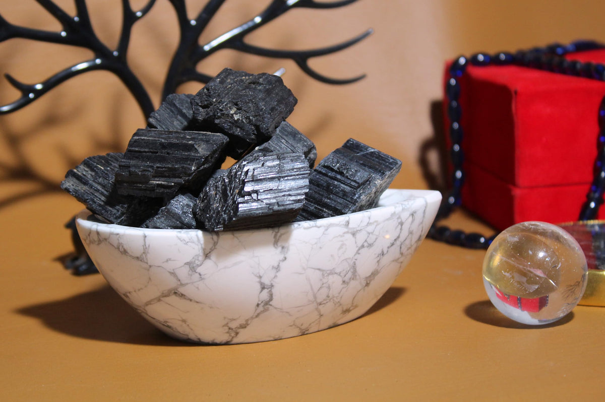 Black Tourmaline Raw Crystals – Large 1.25-2.0” Natural Protection Stones for EMF Shielding, Chakra Healing, Meditation, Reiki, Energy Clearing, Wire Wrapping & Spiritual Home Decor